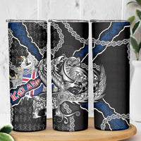Iceland Vikings Skinny Tumbler Nordic Lion Bound in Runes and Chains
