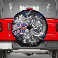 Iceland Vikings Spare Tire Cover Nordic Lion Bound in Runes and Chains
