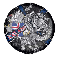 Iceland Vikings Spare Tire Cover Nordic Lion Bound in Runes and Chains