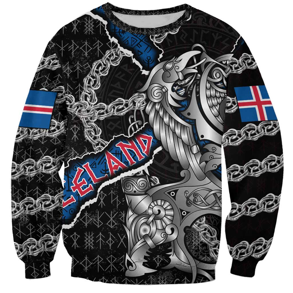 Personalized Iceland Vikings Sweatshirt Nordic Lion Bound in Runes and Chains