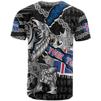Personalized Iceland Vikings T Shirt Nordic Lion Bound in Runes and Chains