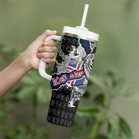 Iceland Vikings Tumbler With Handle Nordic Lion Bound in Runes and Chains