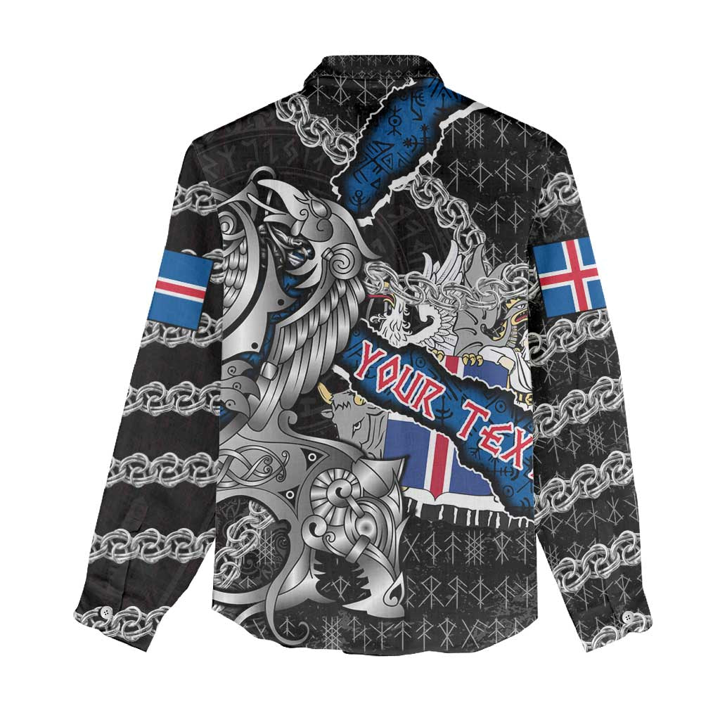 Personalized Iceland Vikings Women Casual Shirt Nordic Lion Bound in Runes and Chains