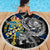 Sweden Vikings Beach Blanket Nordic Lion Bound in Runes and Chains
