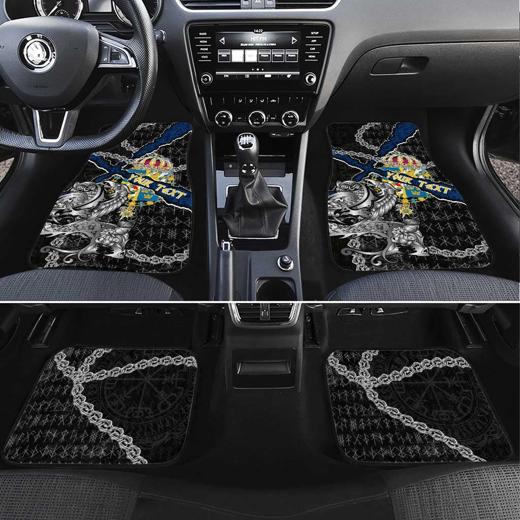 Sweden Vikings Car Mats Nordic Lion Bound in Runes and Chains