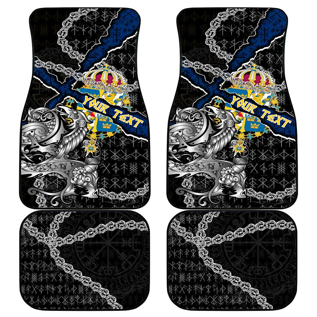 Sweden Vikings Car Mats Nordic Lion Bound in Runes and Chains