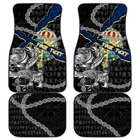 Sweden Vikings Car Mats Nordic Lion Bound in Runes and Chains