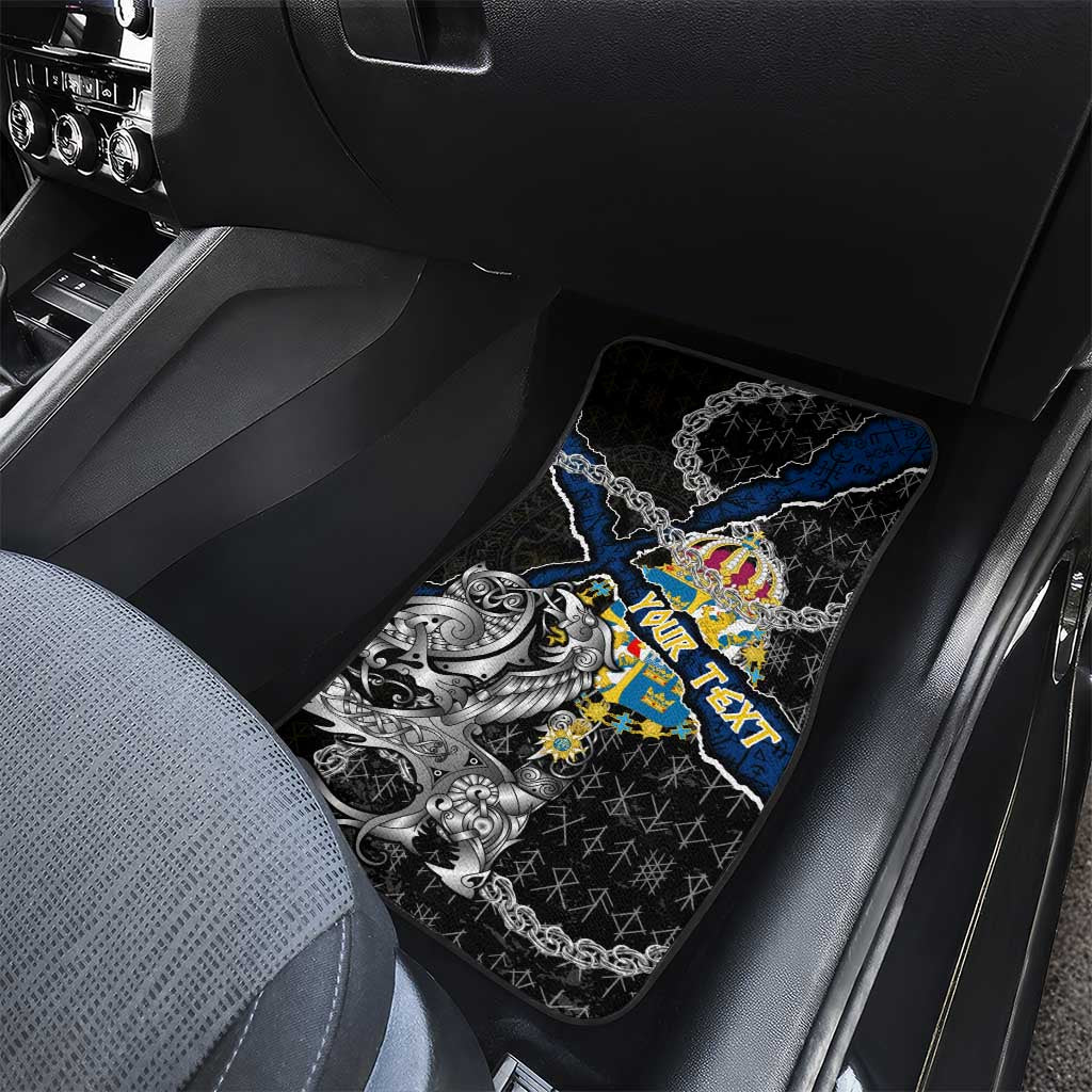 Sweden Vikings Car Mats Nordic Lion Bound in Runes and Chains