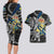 Personalized Sweden Vikings Couples Matching Long Sleeve Bodycon Dress and Hawaiian Shirt Nordic Lion Bound in Runes and Chains