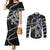 Personalized Sweden Vikings Couples Matching Mermaid Dress and Long Sleeve Button Shirt Nordic Lion Bound in Runes and Chains