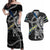 Personalized Sweden Vikings Couples Matching Off Shoulder Maxi Dress and Hawaiian Shirt Nordic Lion Bound in Runes and Chains