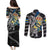 Personalized Sweden Vikings Couples Matching Puletasi and Long Sleeve Button Shirt Nordic Lion Bound in Runes and Chains
