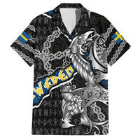 Personalized Sweden Vikings Family Matching Long Sleeve Bodycon Dress and Hawaiian Shirt Nordic Lion Bound in Runes and Chains