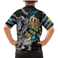 Personalized Sweden Vikings Family Matching Mermaid Dress and Hawaiian Shirt Nordic Lion Bound in Runes and Chains