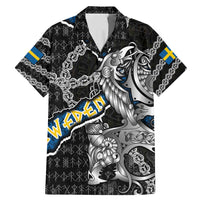 Personalized Sweden Vikings Family Matching Mermaid Dress and Hawaiian Shirt Nordic Lion Bound in Runes and Chains