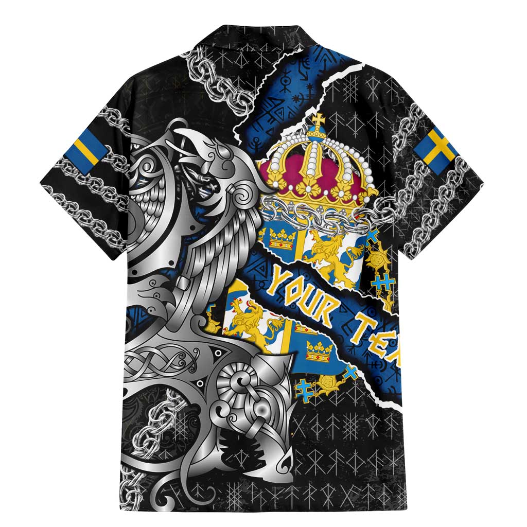 Personalized Sweden Vikings Family Matching Mermaid Dress and Hawaiian Shirt Nordic Lion Bound in Runes and Chains