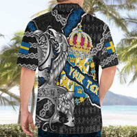 Personalized Sweden Vikings Hawaiian Shirt Nordic Lion Bound in Runes and Chains