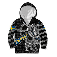 Personalized Sweden Vikings Kid Hoodie Nordic Lion Bound in Runes and Chains