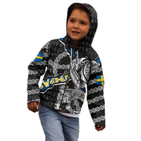 Personalized Sweden Vikings Kid Hoodie Nordic Lion Bound in Runes and Chains