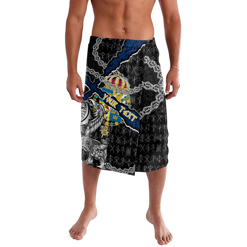 Personalized Sweden Vikings Lavalava Nordic Lion Bound in Runes and Chains