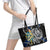 Sweden Vikings Leather Tote Bag Nordic Lion Bound in Runes and Chains
