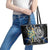 Sweden Vikings Leather Tote Bag Nordic Lion Bound in Runes and Chains