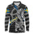 Personalized Sweden Vikings Long Sleeve Polo Shirt Nordic Lion Bound in Runes and Chains