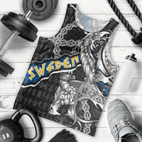 Personalized Sweden Vikings Men Tank Top Nordic Lion Bound in Runes and Chains