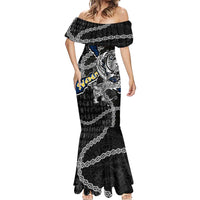 Personalized Sweden Vikings Mermaid Dress Nordic Lion Bound in Runes and Chains