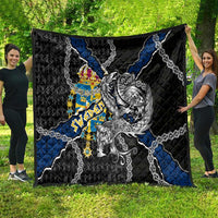 Sweden Vikings Quilt Nordic Lion Bound in Runes and Chains