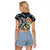 Personalized Sweden Vikings Raglan Cropped T Shirt Nordic Lion Bound in Runes and Chains
