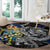 Sweden Vikings Round Carpet Nordic Lion Bound in Runes and Chains