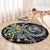 Sweden Vikings Round Carpet Nordic Lion Bound in Runes and Chains