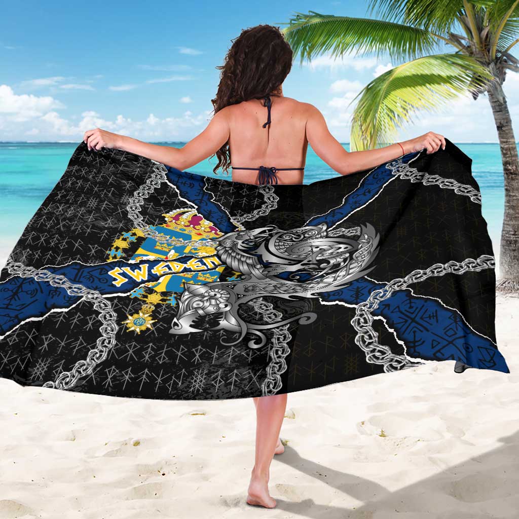 Sweden Vikings Sarong Nordic Lion Bound in Runes and Chains