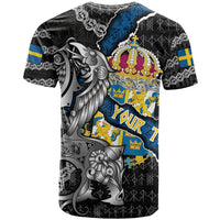 Personalized Sweden Vikings T Shirt Nordic Lion Bound in Runes and Chains