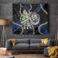 Sweden Vikings Tapestry Nordic Lion Bound in Runes and Chains