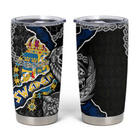 Sweden Vikings Tumbler Cup Nordic Lion Bound in Runes and Chains