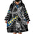 Personalized Sweden Vikings Wearable Blanket Hoodie Nordic Lion Bound in Runes and Chains