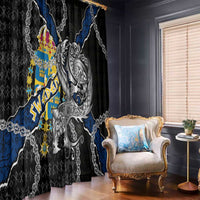 Sweden Vikings Window Curtain Nordic Lion Bound in Runes and Chains