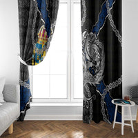 Sweden Vikings Window Curtain Nordic Lion Bound in Runes and Chains