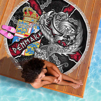 Denmark Vikings Beach Blanket Nordic Lion Bound in Runes and Chains
