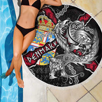 Denmark Vikings Beach Blanket Nordic Lion Bound in Runes and Chains