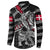 Personalized Denmark Vikings Button Sweatshirt Nordic Lion Bound in Runes and Chains