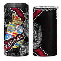 Denmark Vikings 4 in 1 Can Cooler Tumbler Nordic Lion Bound in Runes and Chains