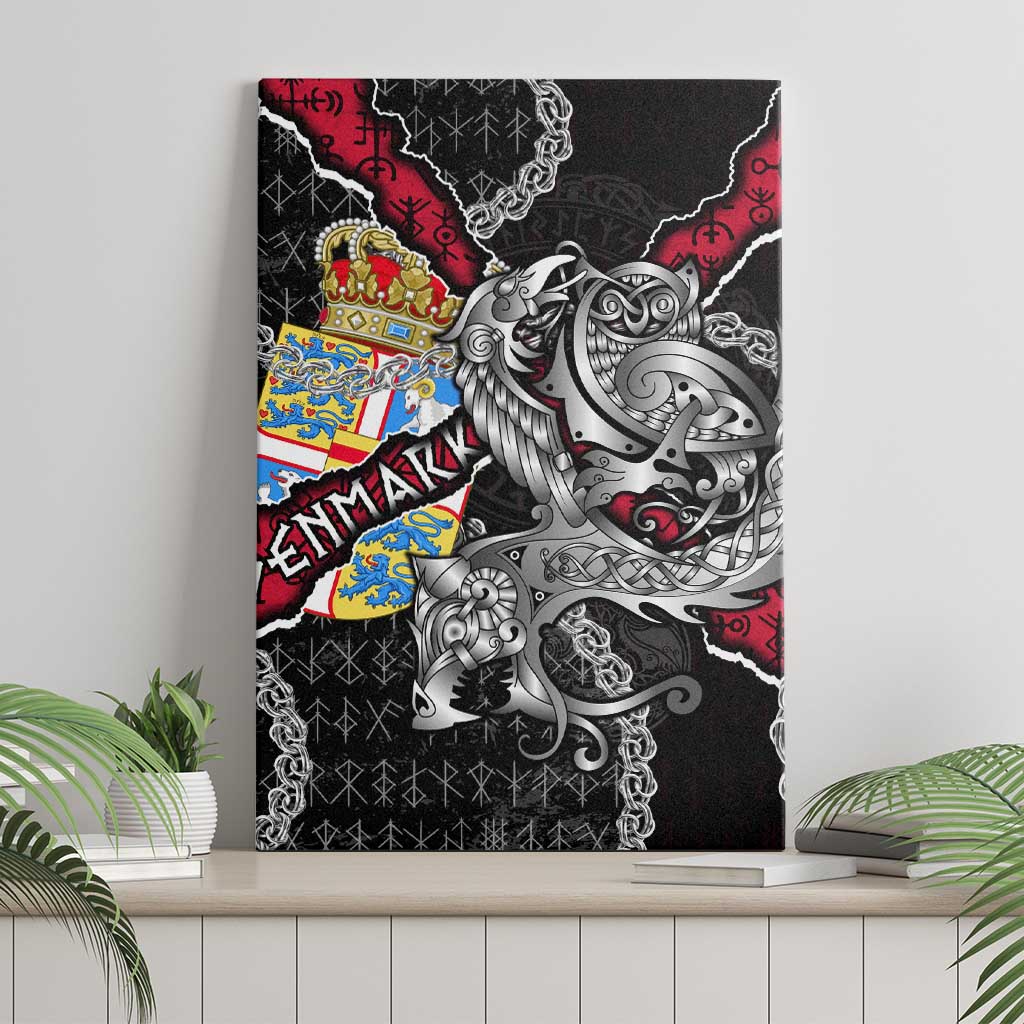 Denmark Vikings Canvas Wall Art Nordic Lion Bound in Runes and Chains