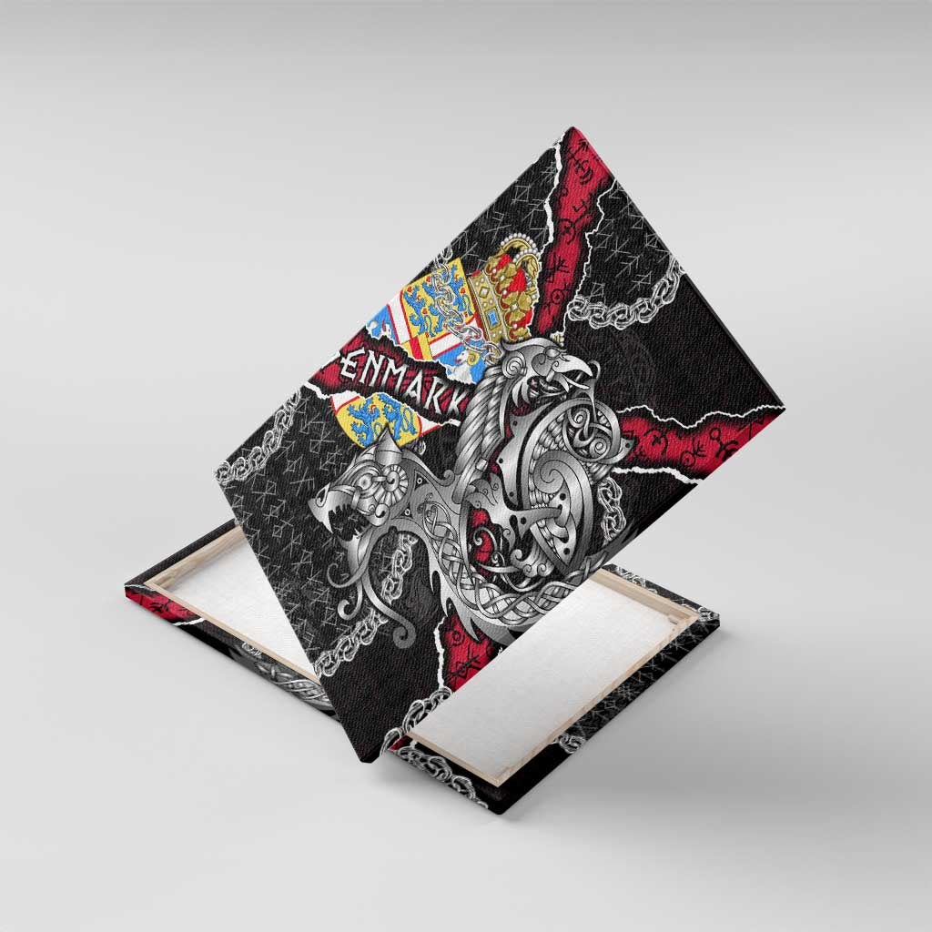 Denmark Vikings Canvas Wall Art Nordic Lion Bound in Runes and Chains