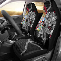 Denmark Vikings Car Seat Cover Nordic Lion Bound in Runes and Chains