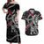 Personalized Denmark Vikings Couples Matching Off Shoulder Maxi Dress and Hawaiian Shirt Nordic Lion Bound in Runes and Chains