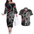 Personalized Denmark Vikings Couples Matching Off The Shoulder Long Sleeve Dress and Hawaiian Shirt Nordic Lion Bound in Runes and Chains