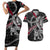 Personalized Denmark Vikings Couples Matching Short Sleeve Bodycon Dress and Hawaiian Shirt Nordic Lion Bound in Runes and Chains